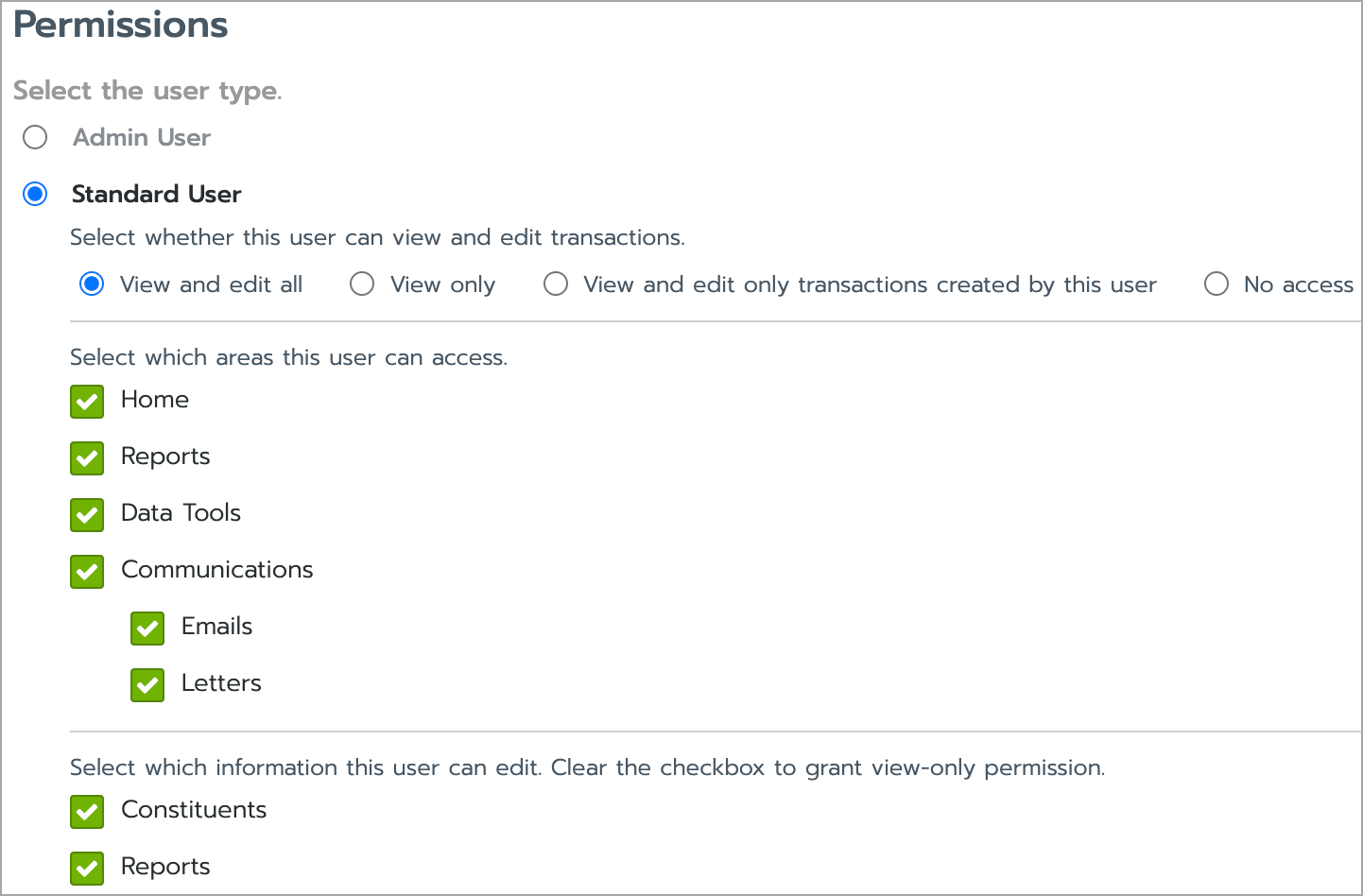 User Permissions